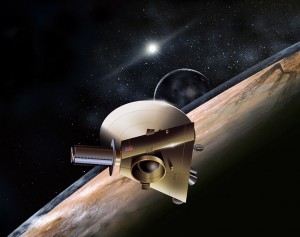 De ruimtesonde zal binnenkort Pluto voorbij scheren, een missie die bekend staat als New Horizons.  Bron: Nasa