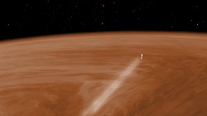 De Venus Express verloor hoogte dankzij aerobraking. Bron: ESA–C.Carreau