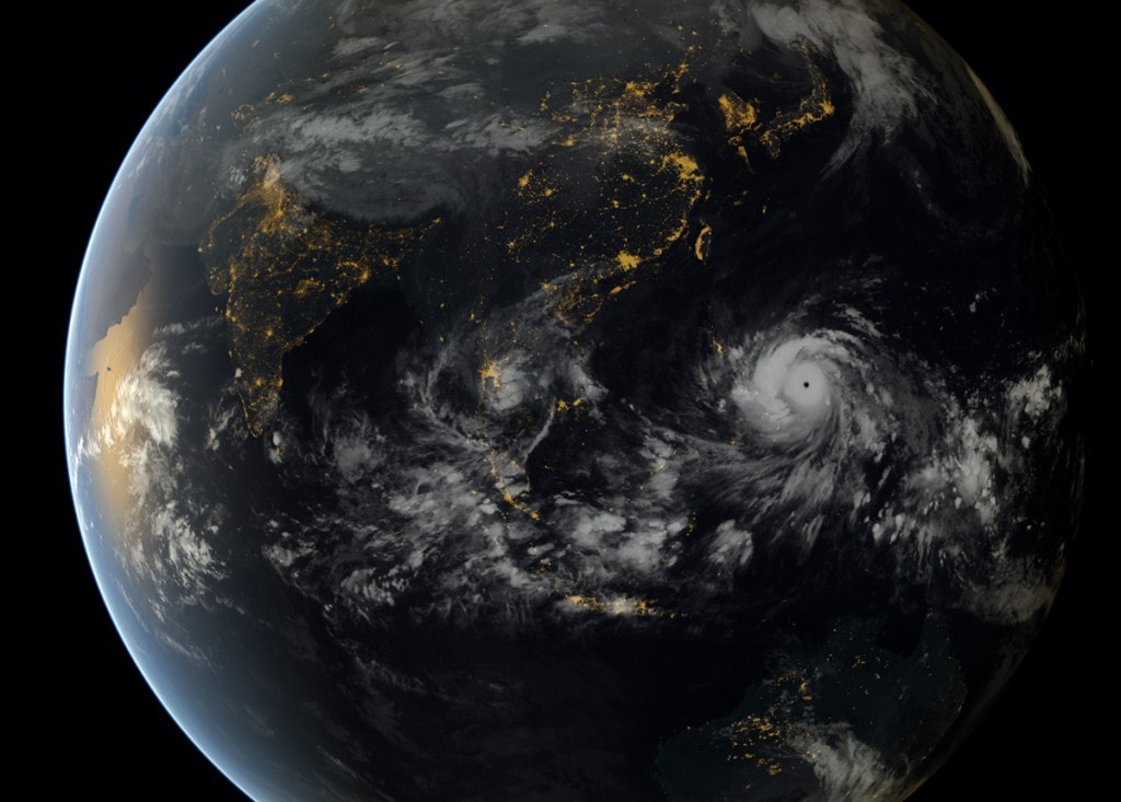 Haiyan vanuit de ruimte. Bron: Japans Meteorologisch Instituut/EUMETSAT