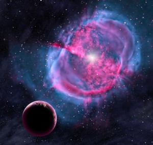 Artist impression van een van de planeten. Bron: David A. Aguilar