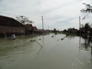 Overstromingen zijn in Noord-Javaanse dorpen, zoals hier in Timbul Sloko, de laatste jaren gewoonte geworden. Bron: Stefan Verschure