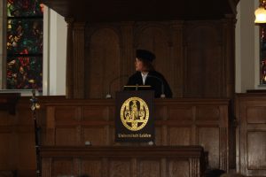 Ionica Smeets tijdens haar oratie op 13 mei 2016 in Academiegebouw Rapenburg in Leiden