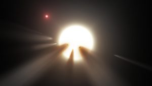 Ook een kometenzwerm kan de variatie in het licht niet verklaren. Beeld: NASA/JPL-Caltech