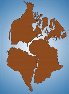 Supercontinent Pangea Bron: Wikimedia Commons/Gunnar Ries