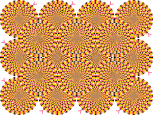 Optische illusie van ronddraaiende slangen. Bron: Wikimedia Commons / Cmglee