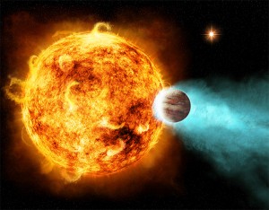 De ultieme burenruzie. Deze ster staat op het punt zijn nabije planeet uiteen te scheuren.  Bron: M. Weiss/CXC/Nasa