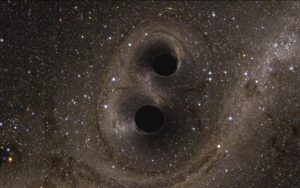 De fatale dans van de twee botsende zwarte gaten veroorzaakte de zwaartekrachtsgolf die gisteren de fysicagemeenschap op z'n kop zette