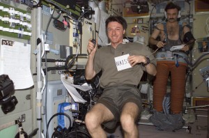 Astronaut C. Michael Foale aan boord van het ruimtestation