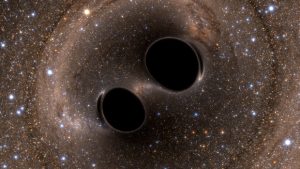 Het botsen van twee zwarte gaten heeft de zwaartekrachtsgolven aan het licht gebracht.