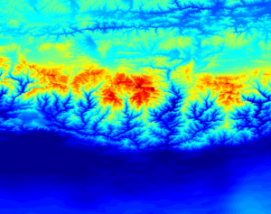 De zwaartekracht in de Himalaya. In het midden staat de Mount Everest. Bron: Western Australian Centre for Geodesy