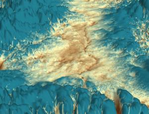 Een radarbeeld van de verborgen vallei. Bron: J. Bamber, University Bristol